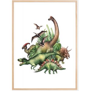 Bildverkstad Dinos In The Jungle Plakat (50x70 Cm)