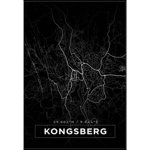 Bildverkstad Kort - Kongsberg - Sort Plakat (70x100 Cm)