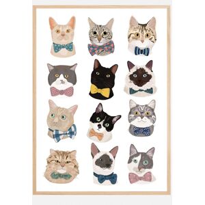 Bildverkstad Cats In Bow Tie Plakat (100x140 Cm)