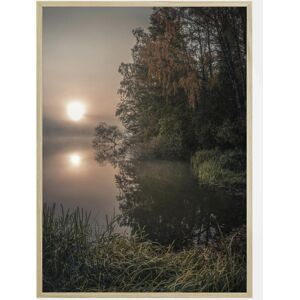 Bildverkstad Foggy Fall Lake Plakat (50x70 Cm)