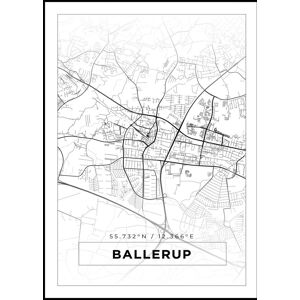 Bildverkstad Kort - Ballerup - Hvid Plakat (50x70 Cm)