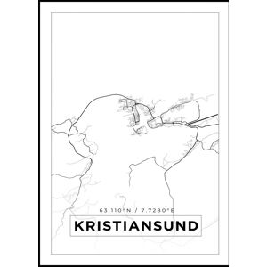 Bildverkstad Kort - Kristiansund - Hvid Plakat (70x100 Cm)