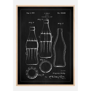 Bildverkstad Patenttegning - Coca Cola Flaske - Sort Plakat (21x29.7 Cm (A4))