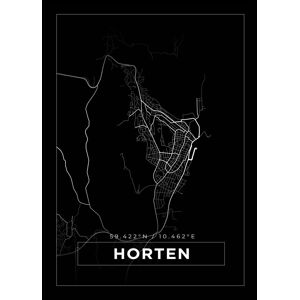 Bildverkstad Kort - Horten - Sort Plakat (70x100 Cm)