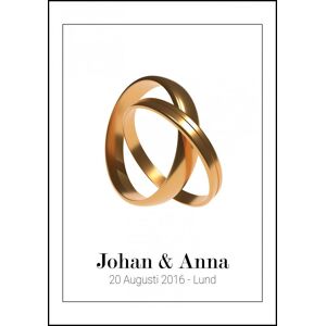 Personlig poster Wedding Rings (21x29,7 Cm (A4))