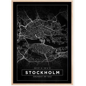 Bildverkstad Kort - Stockholm - Sort Plakat (50x70 Cm)