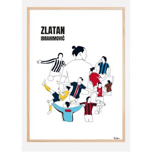 Bildverkstad History Of Zlatan With Name And-Colours Plakat (50x70 Cm)