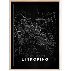 Bildverkstad Kort - Linköping - Sort Plakat (70x100 Cm)