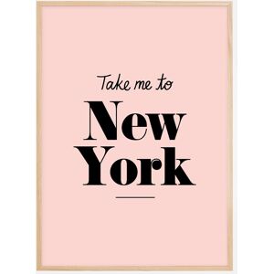 Bildverkstad Take Me To New York - Pink Plakat (50x70 Cm)