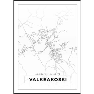 Bildverkstad Kort - Valkeakoski - Hvid Plakat (70x100 Cm)