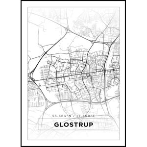 Bildverkstad Kort - Glostrup - Hvid Plakat (30x40 Cm)