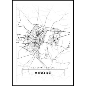 Bildverkstad Kort - Viborg - Hvid Plakat (70x100 Cm)