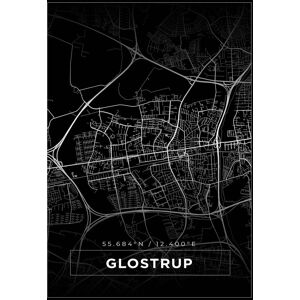 Bildverkstad Kort - Glostrup - Sort Plakat (70x100 Cm)