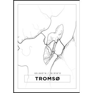 Bildverkstad Kort - Tromsø - Hvid Plakat (50x70 Cm)