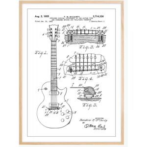 Bildverkstad Patenttegning - Elguitar I Plakat (50x70 Cm)