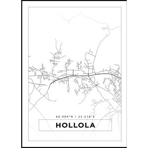 Bildverkstad Kort - Hollola - Hvid Plakat (50x70 Cm)