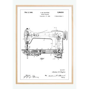 Bildverkstad Patenttegning - Symaskine I Plakat (21x29.7 Cm (A4))