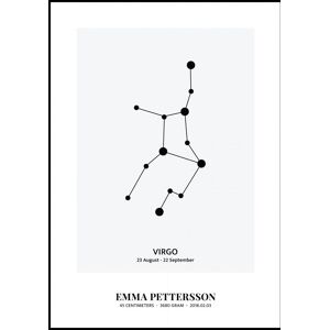 Personlig poster Virgo - Stjernetegn (50x70 Cm)