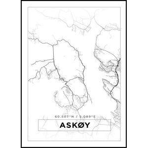 Bildverkstad Kort - Askøy - Hvid Plakat (50x70 Cm)