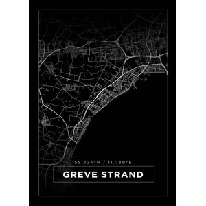 Bildverkstad Kort - Greve Strand - Sort Plakat (50x70 Cm)