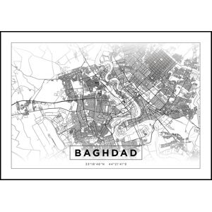 Bildverkstad Kort - Baghdad - Hvid Plakat (50x70 Cm)