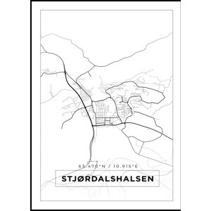 Bildverkstad Kort - Stjørdalshalsen - Hvid Plakat (50x70 Cm)