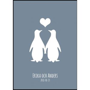 Personlig poster Penguin Love (50x70 Cm)