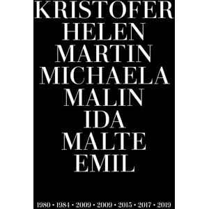 Personlig poster Familietavle - 8 Navn & Fødselsår - Sort (50x70 Cm)