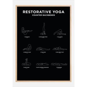 Bildverkstad Restorative Yoga - Black Plakat (50x70 Cm)