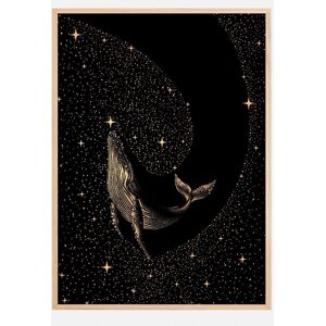 Bildverkstad Starry Whale Dark Gold Version Plakat (21x29.7 Cm (A4))