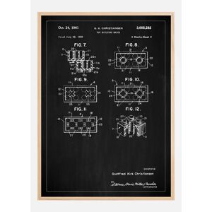Bildverkstad Patent Print - Lego Block Ii - Black Plakat (21x29.7 Cm (A4))