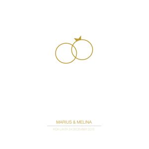 Personlig poster Wedding Ring - Gold (70x100 Cm)