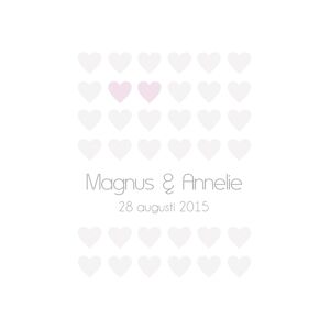 Personlig poster Hearts - Pink (50x70 Cm)