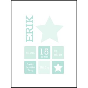 Personlig poster Star Birth Poster Ii Green (21x29,7 Cm (A4))