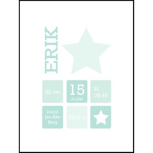 Personlig poster Star Birth Poster Ii Green (30x40 Cm)