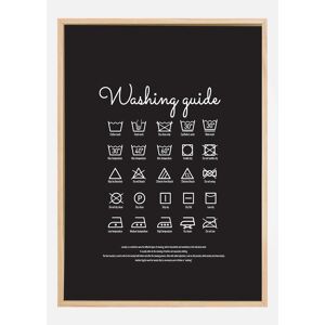 Bildverkstad Washing Guide - Black Plakat (50x70 Cm)