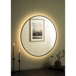 Kaila Spejl Circle Led Sort 80 Cm Ø