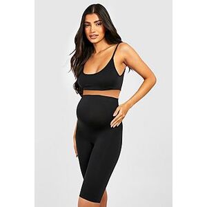 Maternity Seamless Bump Support Longline Shorts  black XL Female