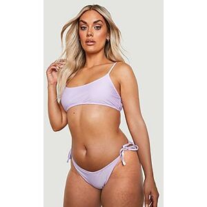 Plus Essentials Tie Side Bikini Bottoms  lilac 56 Female