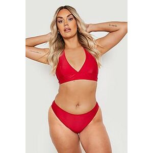 Plus Essentials High Leg Bikini Brief  dark red 50 Female