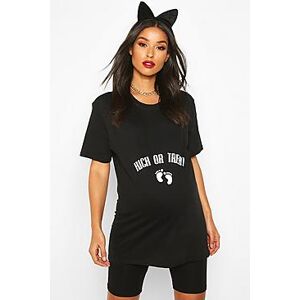 Maternity 'Kick Or Treat' Halloween T-Shirt  black M Female