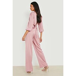 Satin Open Back Wide Leg Jumpsuit  rose 42 Female