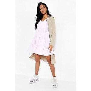 Tall Poplin Flare Sleeve Stripe Smock Dress  pink 34 Female