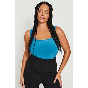 Plus Double Layer Slinky Vest Top  turquoise 54 Female