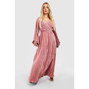 Plus Kimono Plisse Maxi Dress  rose 48 Female