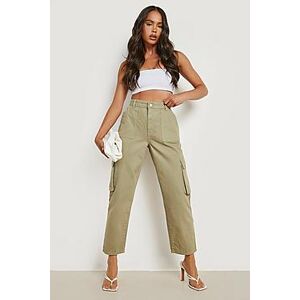 Petite Washed Loose Fit Cargo Jeans  khaki 34 Female