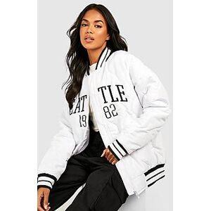 Seattle Varsity Bomber Jacket  white 34 Female