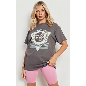 Plus Coca-Cola Licensed Oversized T Shirt  charcoal 46 Female