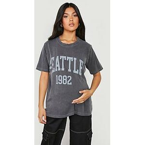 Maternity Washed Seattle Oversized Printed T-shirt  charcoal M Female