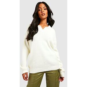 Tall Knitted Oversized Collard Jumper  bone 42 Female